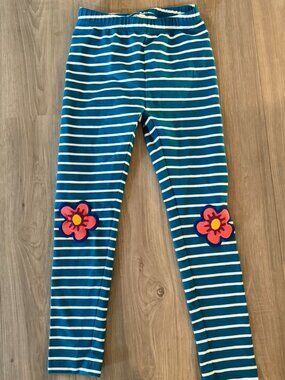 Hanna Andersson flower applique leggings size 120 girls 6 7